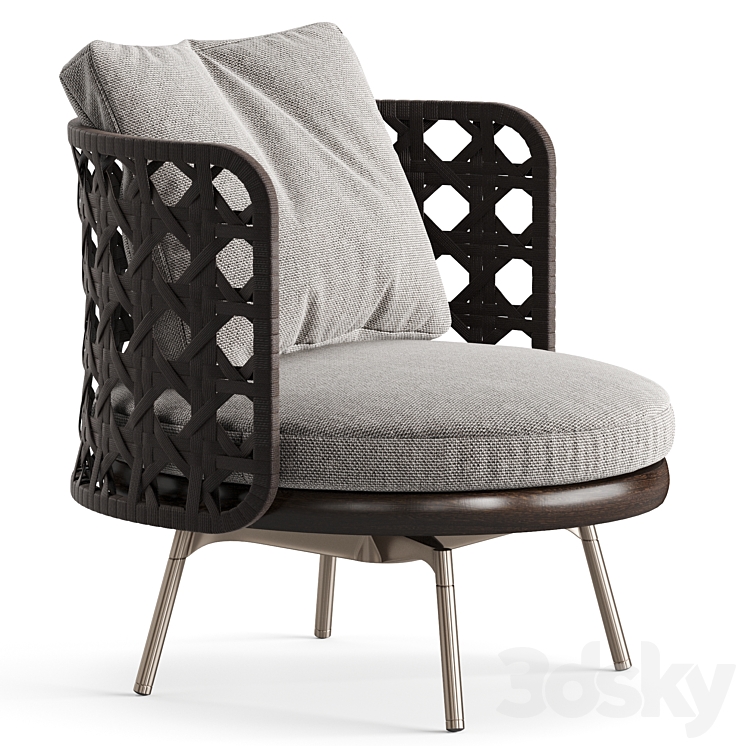 Minotti torii nest armchair 3DS Max Model - thumbnail 3