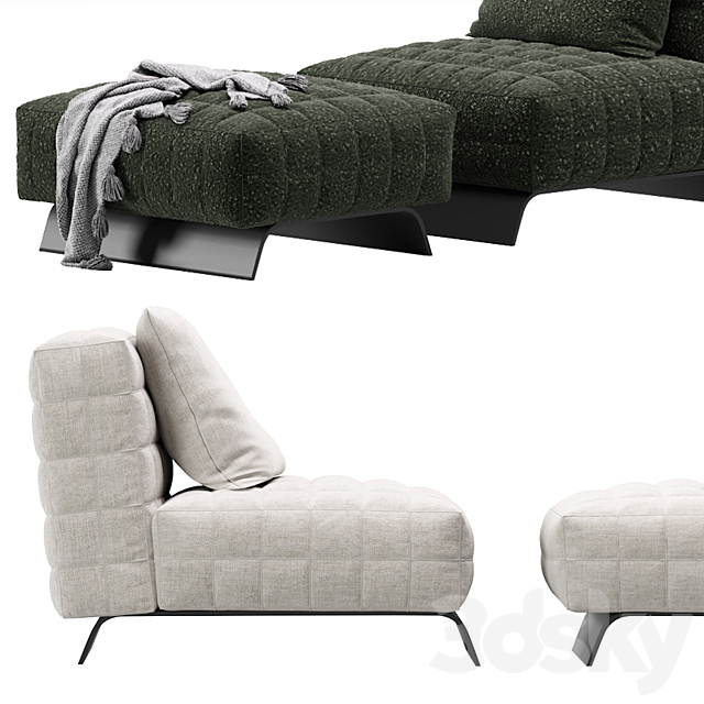 Minotti TWIGGY Armchair 3DS Max Model - thumbnail 5