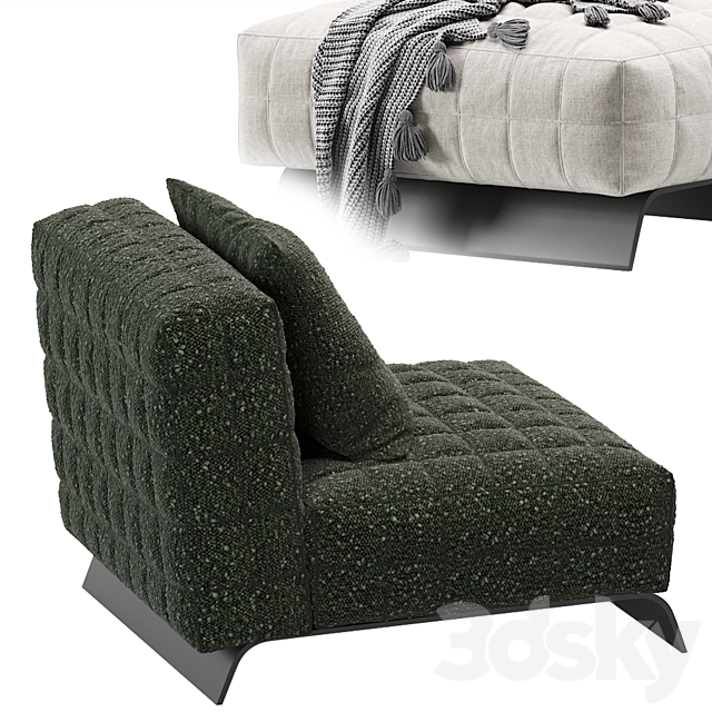 Minotti TWIGGY Armchair 3DS Max Model - thumbnail 6