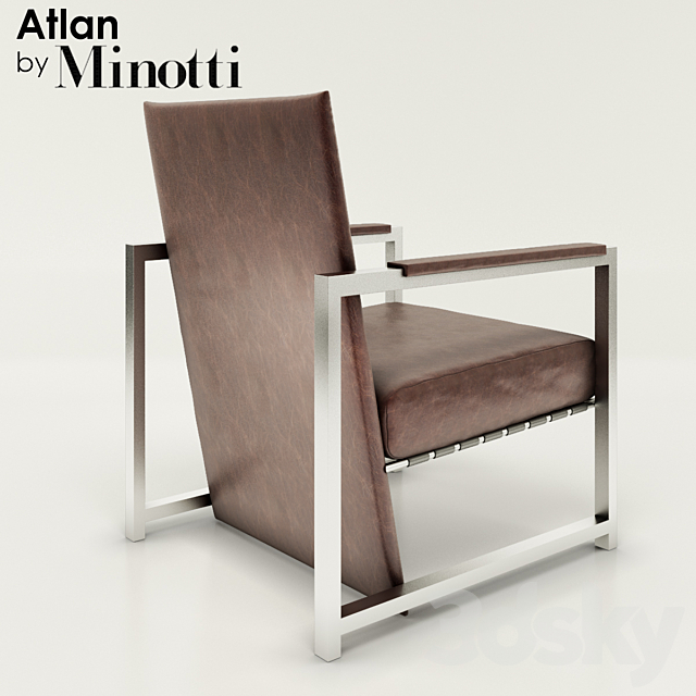 Minotti_Atlan Armchair 3DS Max Model - thumbnail 2