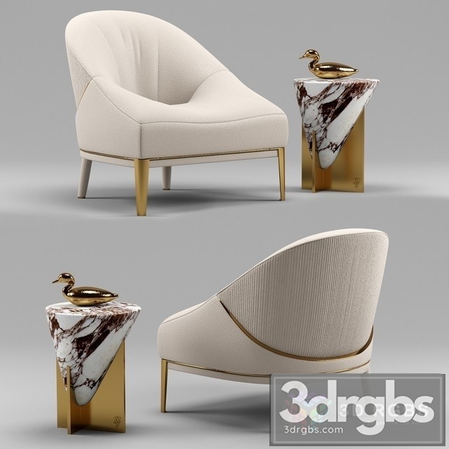 Minstrel Rosemary Leather Armchair 3dsmax Download - thumbnail 1