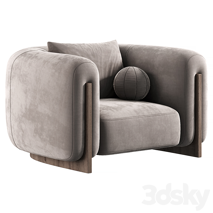 Minuit Armchair by stephane parmentier armchairs 3DS Max - thumbnail 2