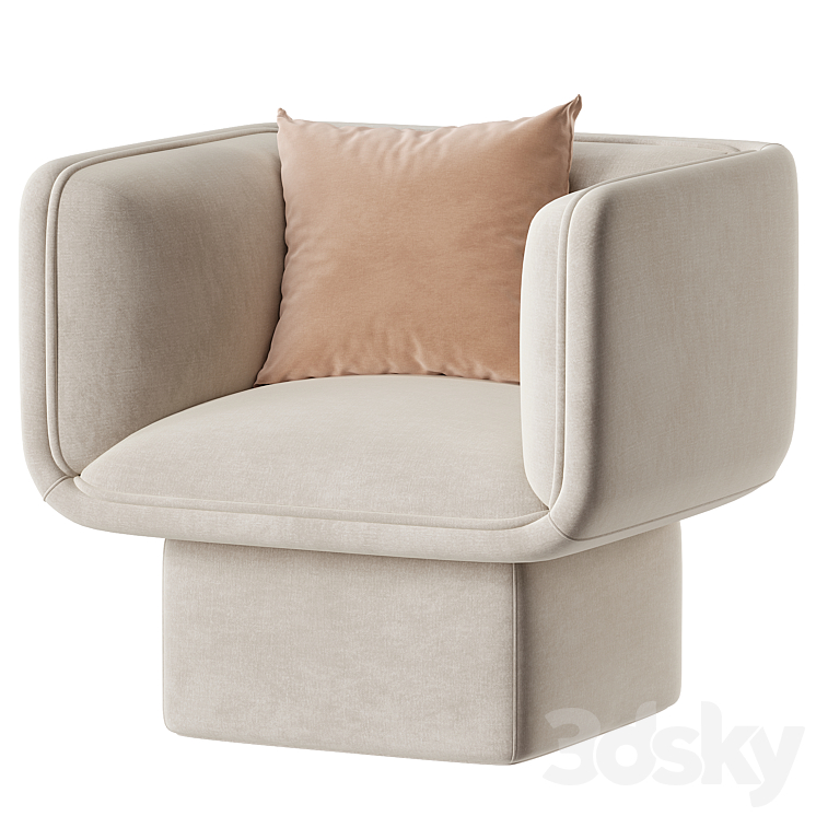 Missana BLOCK ARMCHAIR 3DS Max Model - thumbnail 1