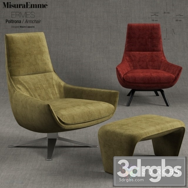 Misuraemme Ermes Armchair 3dsmax Download - thumbnail 1