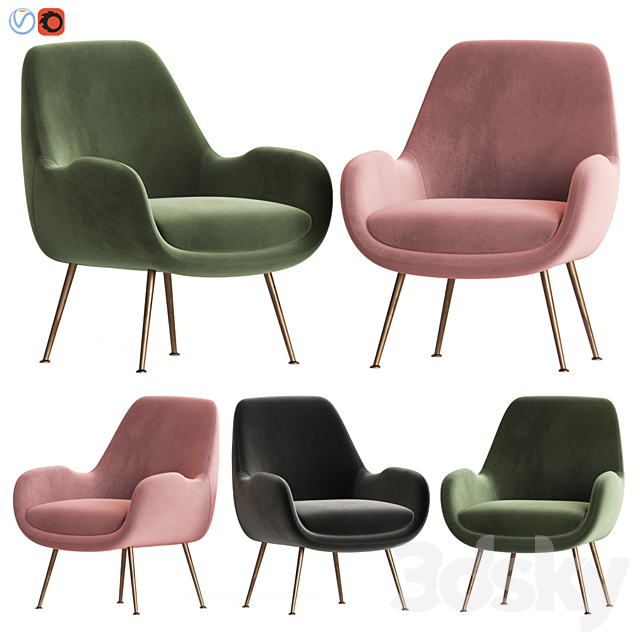 Moby Accent Chair Made 3ds Max - thumbnail 1