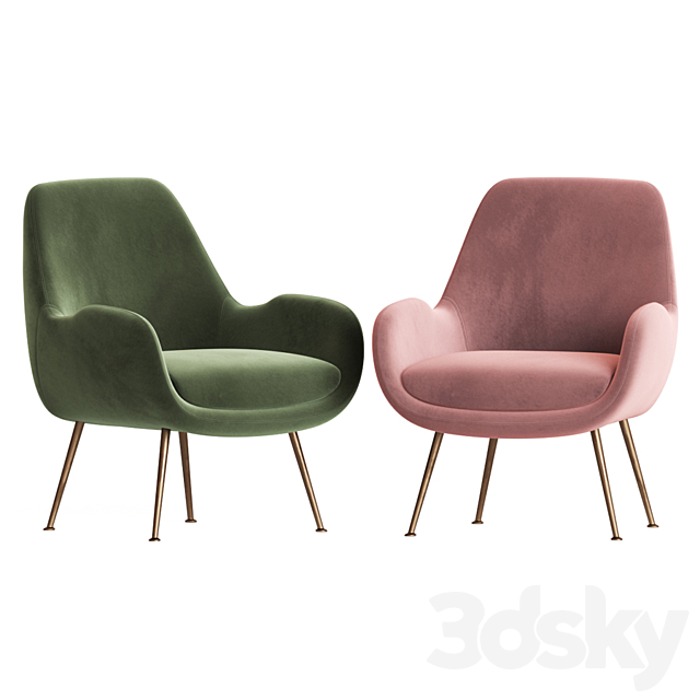 Moby Accent Chair Made 3ds Max - thumbnail 2