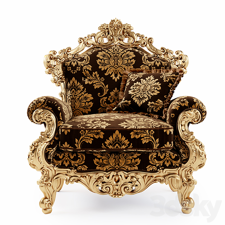 Modenese Gastone 11416 Armchair 3DS Max - thumbnail 2