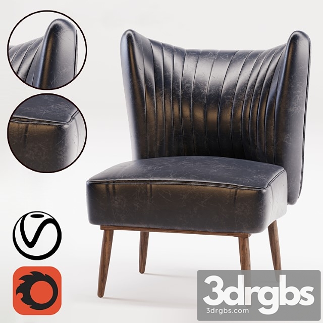 Modern armchair 3dsmax Download - thumbnail 1