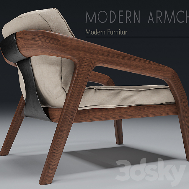 Modern Armcheir 3ds Max - thumbnail 1