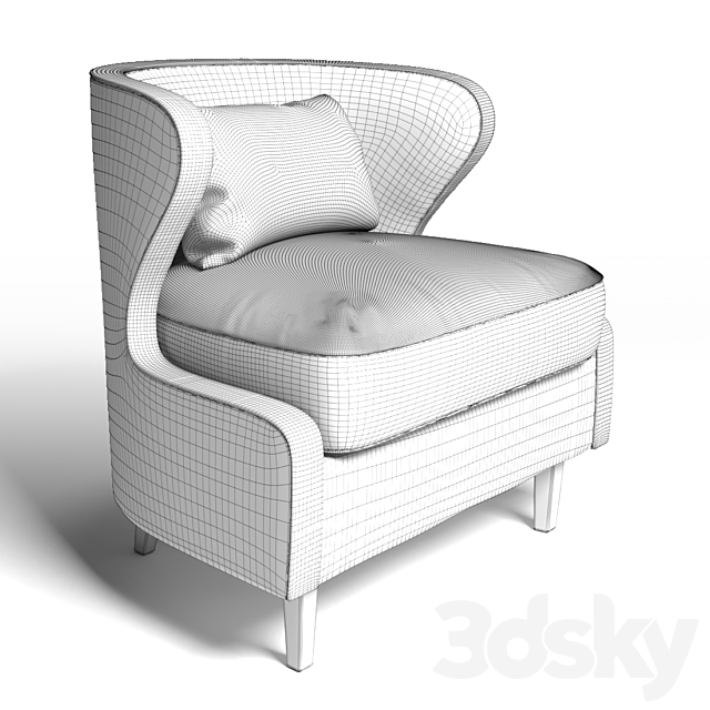 Modern Classic Armchair “Vidia” 3DSMax File - thumbnail 2