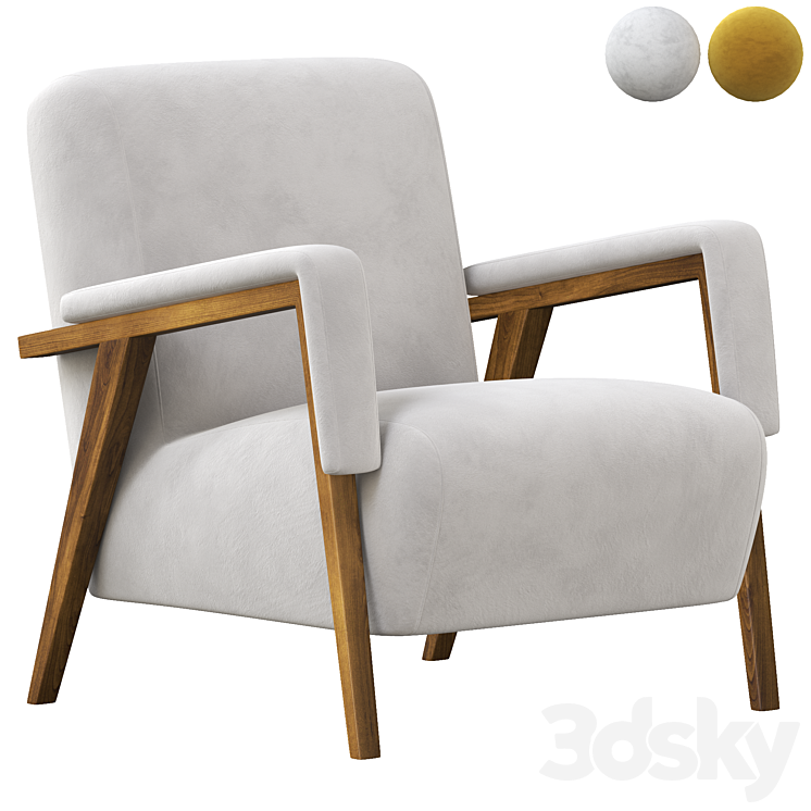 modern comfy armchair 3DS Max - thumbnail 1