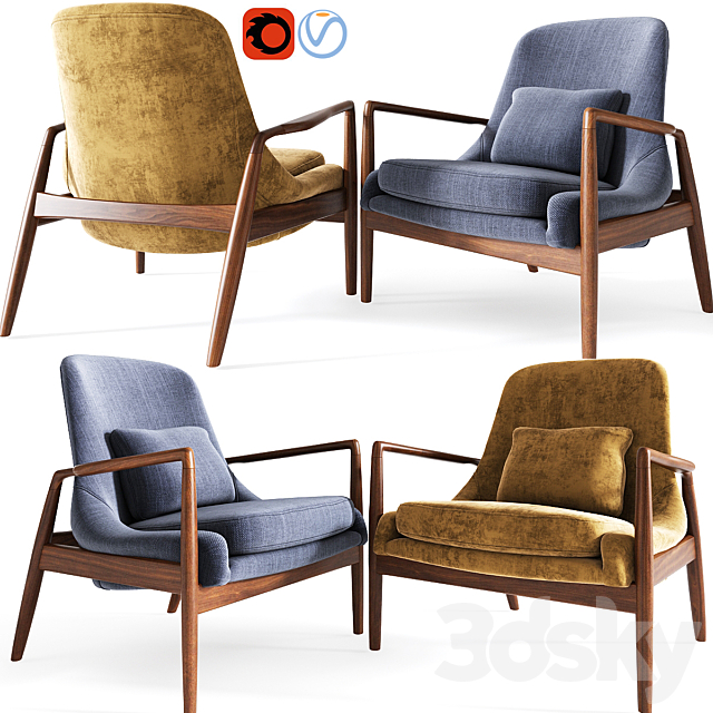 Modern lucas armchair 3ds Max - thumbnail 1