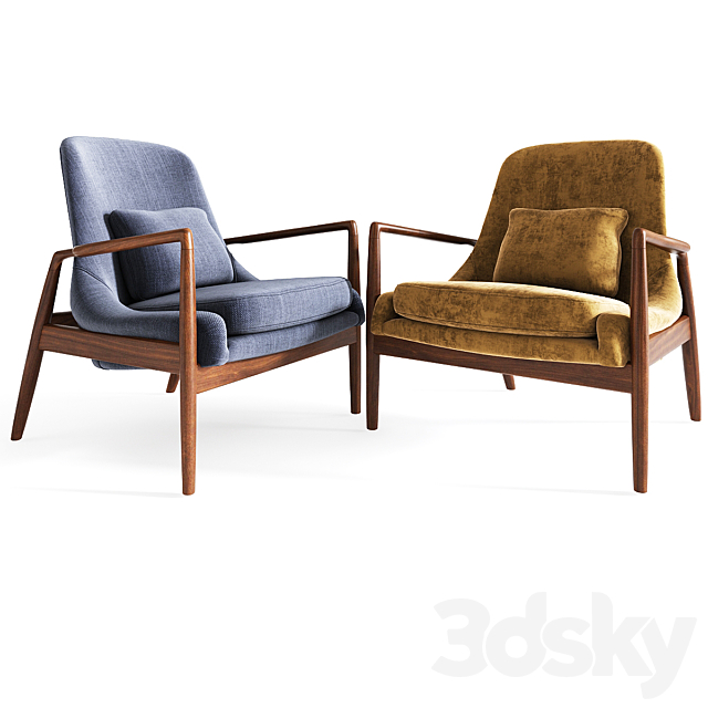 Modern lucas armchair 3ds Max - thumbnail 2