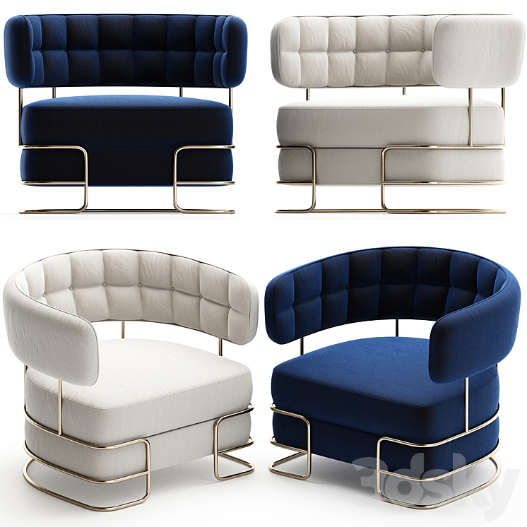 Modern Luxury Armchairs Porus Studio Furniture 3DS Max - thumbnail 1