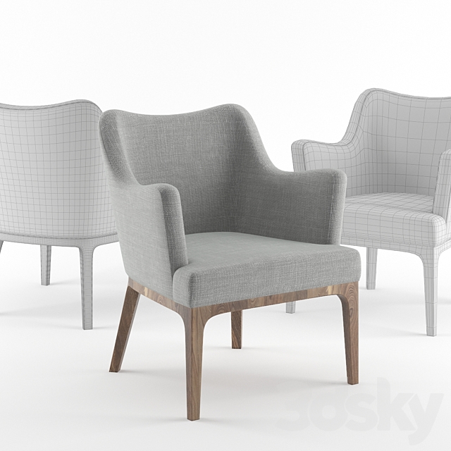 Modern simple armchair 3ds Max - thumbnail 1