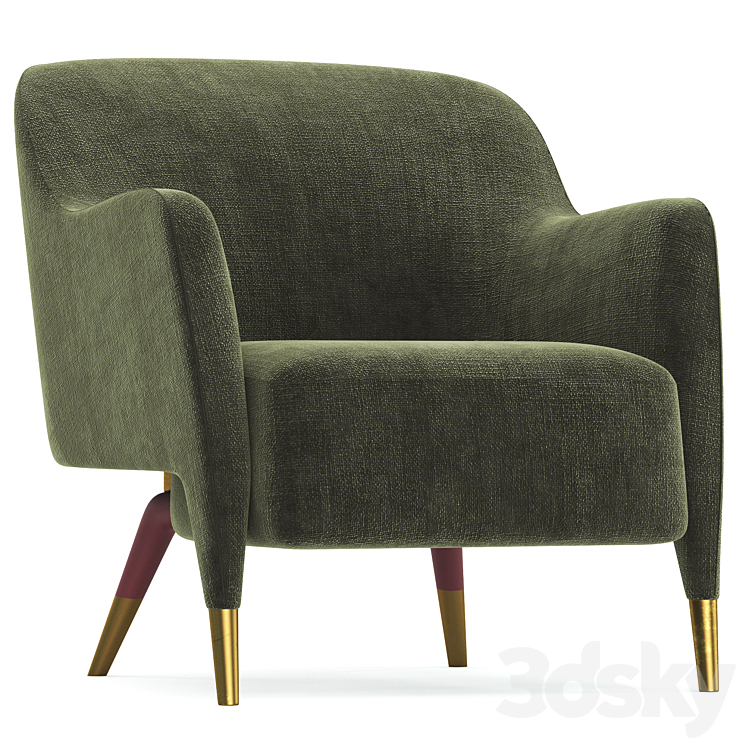 Molteni armchair 3DS Max Model - thumbnail 1