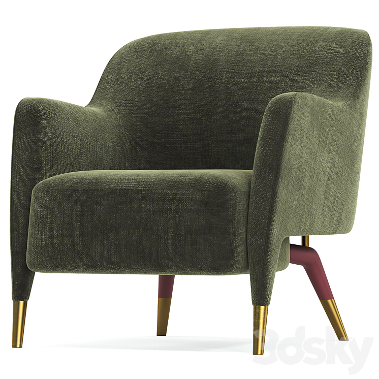 Molteni armchair 3DS Max Model - thumbnail 2