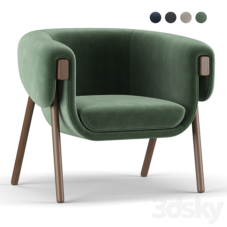 Monica armchair by bulo 3DS Max - thumbnail 1