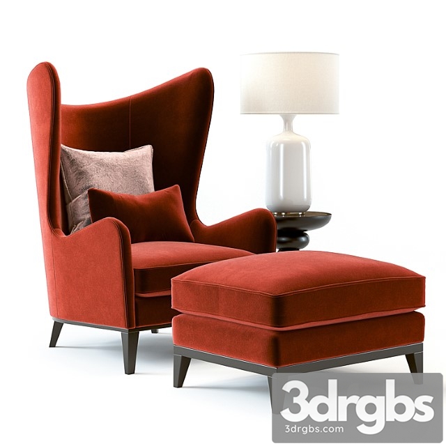 Monroe armchair red 3dsmax Download - thumbnail 1