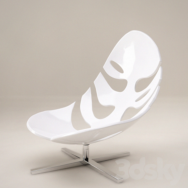 Monstera lounge chair by Philip Ahlstrom | Armchair leaf monstera 3DS Max Model - thumbnail 2