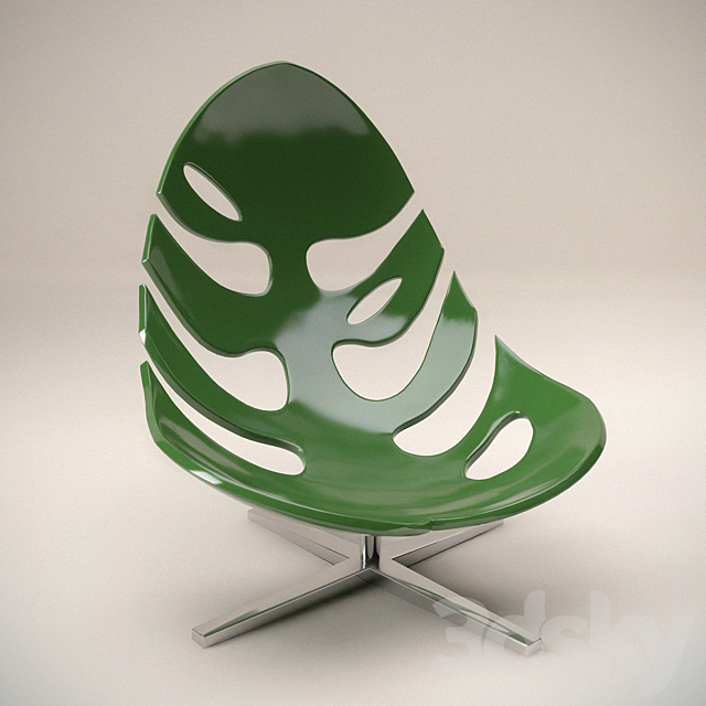 Monstera lounge chair by Philip Ahlstrom | Armchair leaf monstera 3DS Max Model - thumbnail 3