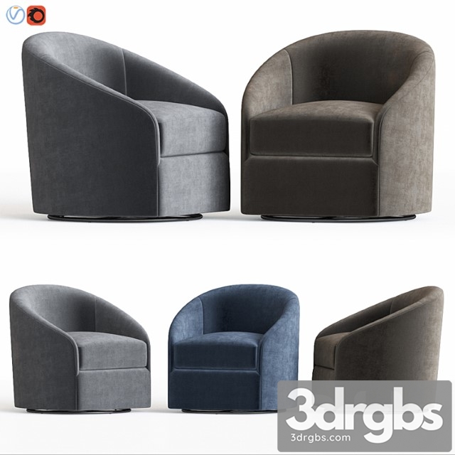 Montclair swivel armchair 3dsmax Download - thumbnail 1