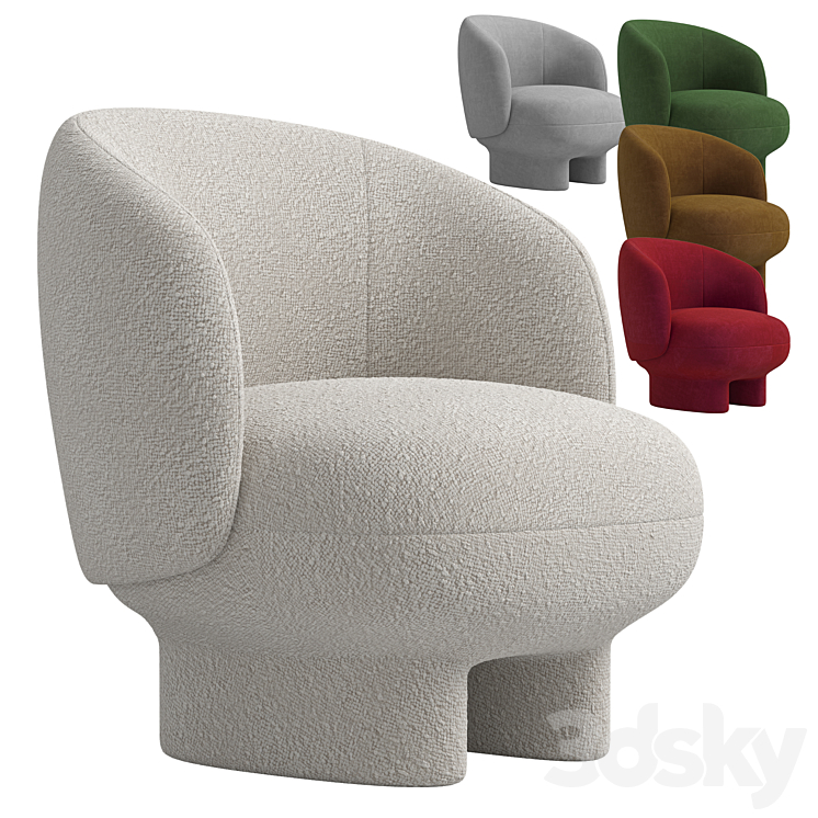 Moro Armchair 3DS Max Model - thumbnail 1