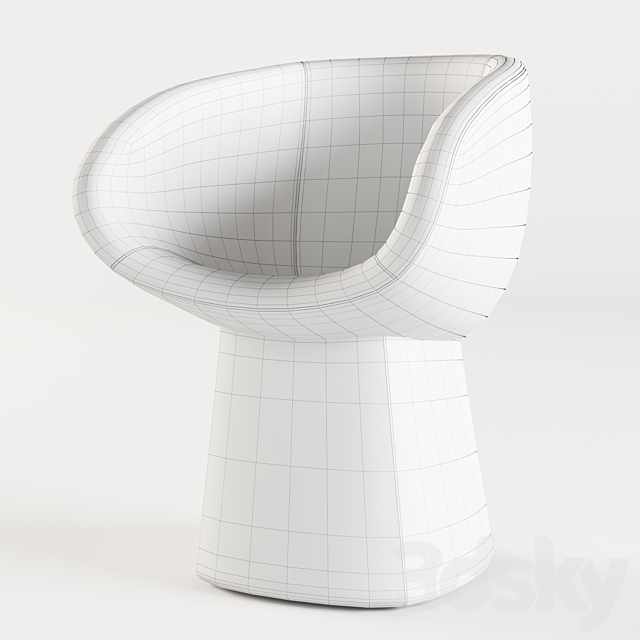 Moroso Armada small armchair 3ds Max - thumbnail 3