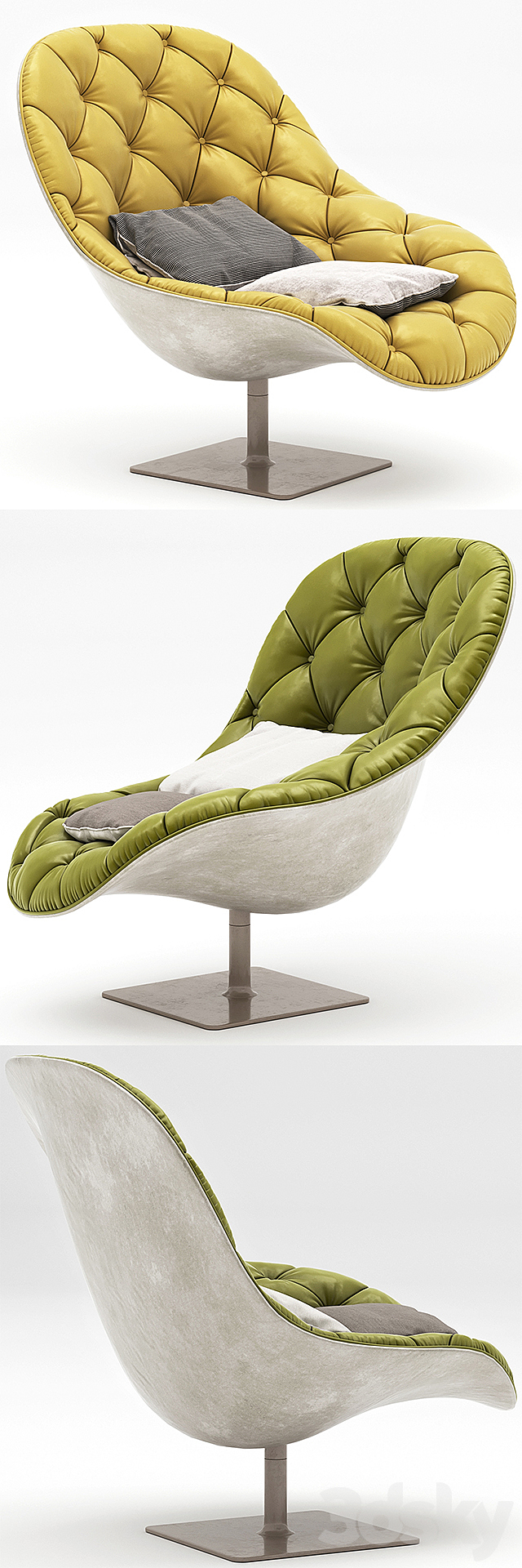 Moroso Bohemian armchair 3DS Max Model - thumbnail 2