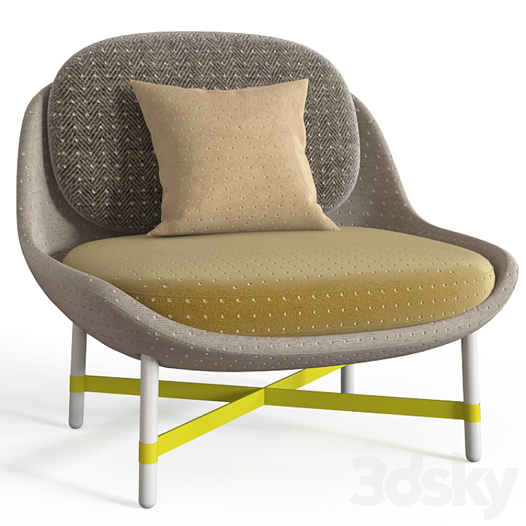 Moroso Ottoman Armchair 3DS Max - thumbnail 1