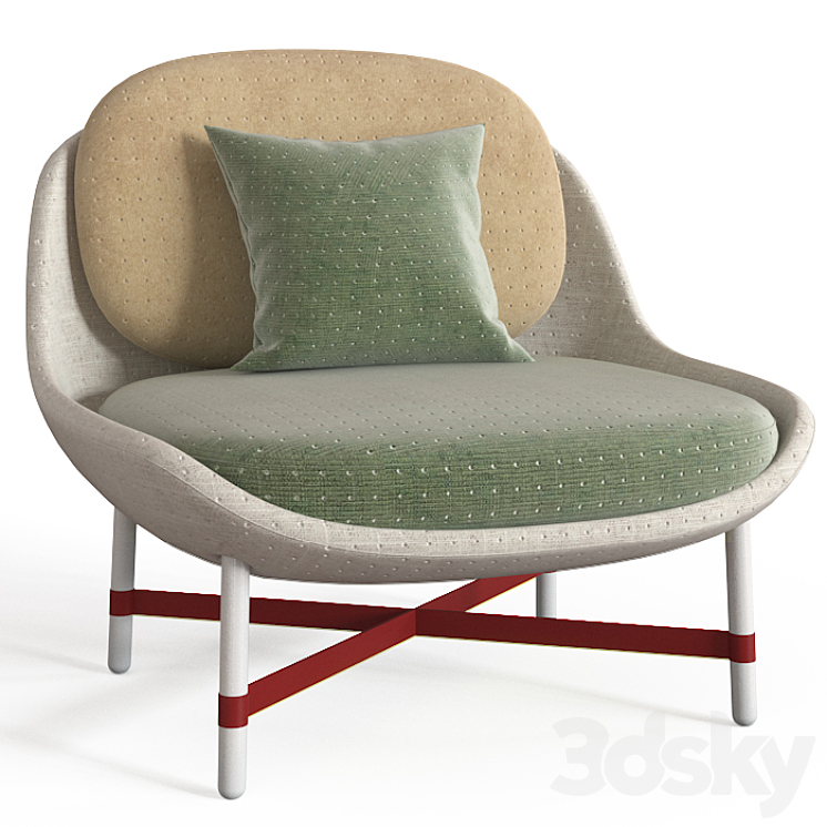 Moroso Ottoman Armchair 3DS Max - thumbnail 2