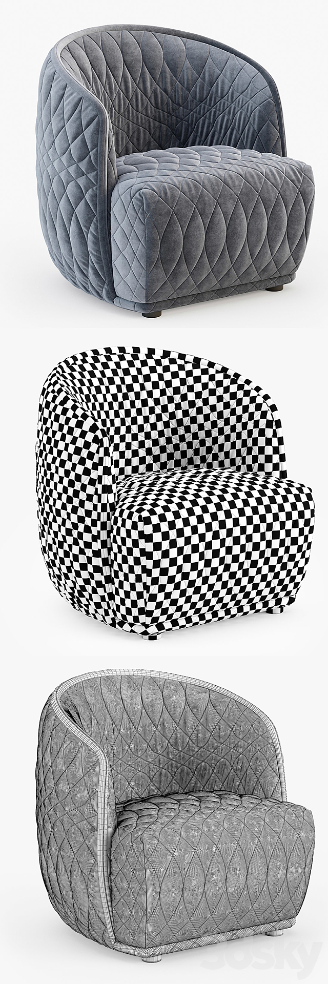 Moroso Redondo small armchair 3ds Max - thumbnail 3