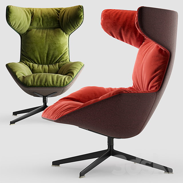 Moroso Take A Line For A Walk Swivel Armchair 3DS Max Model - thumbnail 2