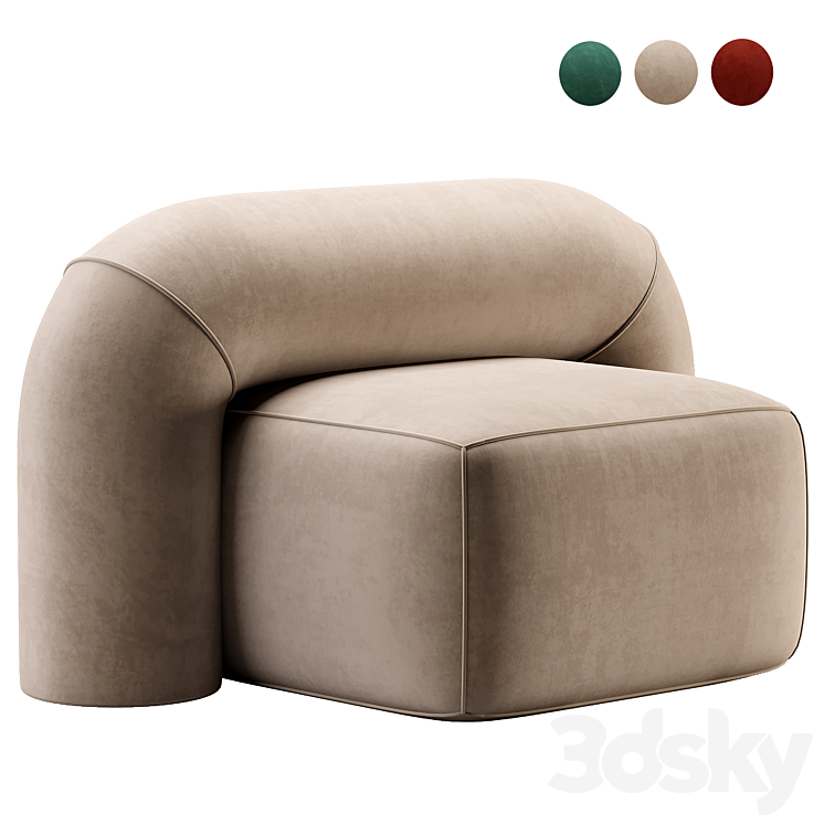 MOSS Armchair 3DS Max Model - thumbnail 1