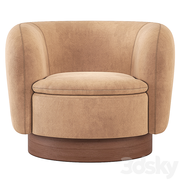 Muir Swivel Chair CB2 3DS Max Model - thumbnail 2