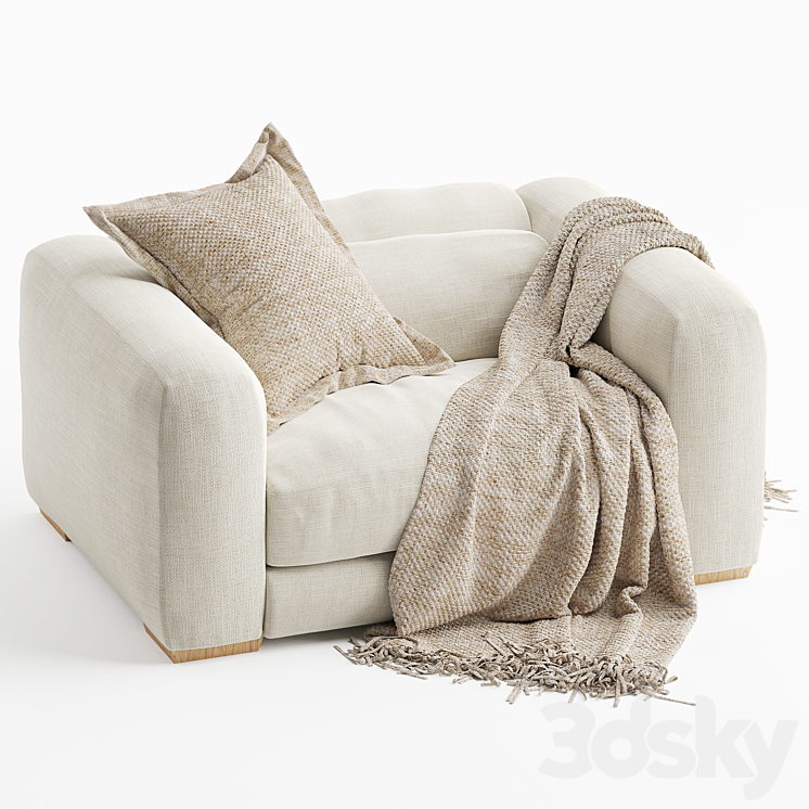 Mukuru Corner Sofa One Seater 3DS Max Model - thumbnail 1