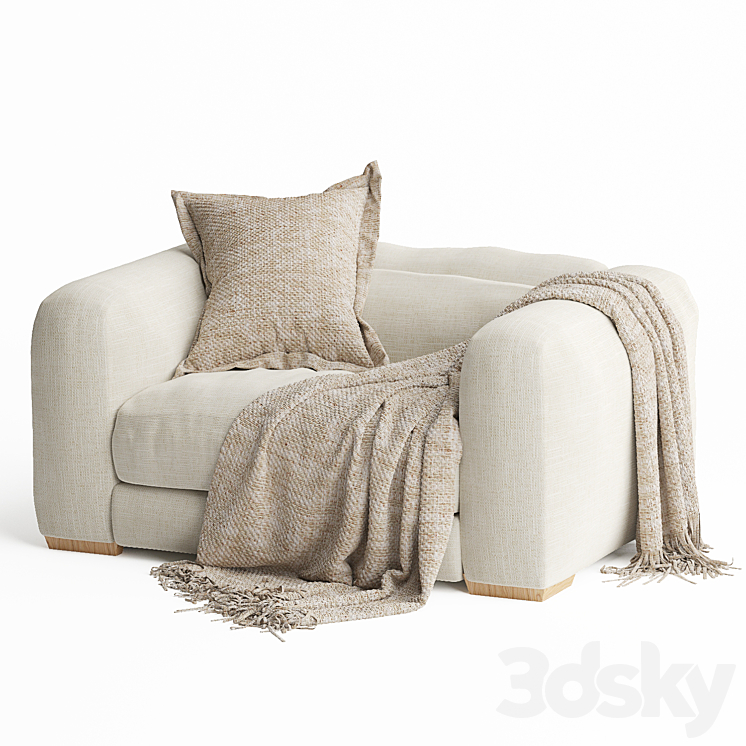 Mukuru Corner Sofa One Seater 3DS Max Model - thumbnail 2