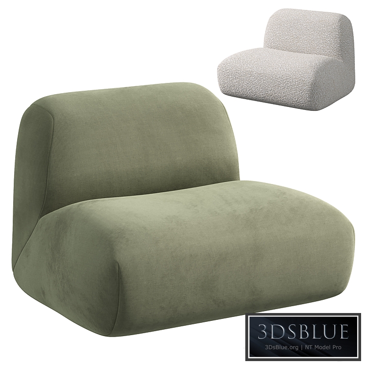 Multi-color Options Boconcept Stuffed Floor Teddy Couch Hippo Loveseat Boucle Cloud armchair 3DS Max - thumbnail 3