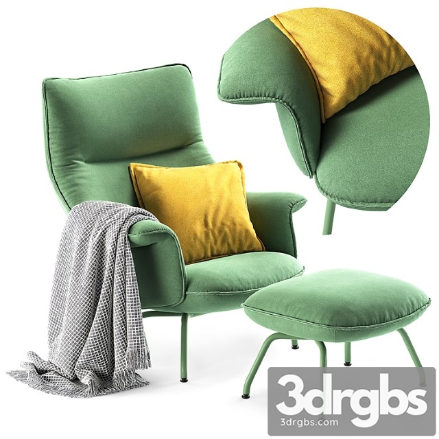 Muuto doze lounge chair & ottoman 3dsmax Download - thumbnail 1