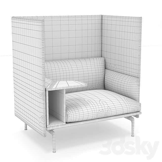 Muuto Outline Highback Work 3ds Max - thumbnail 3