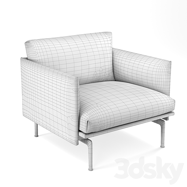 Muuto Outline Studio Chair 3ds Max - thumbnail 3