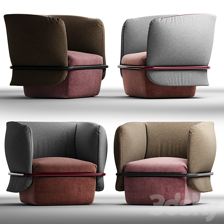 My home collection Chemise chair 3DS Max - thumbnail 1