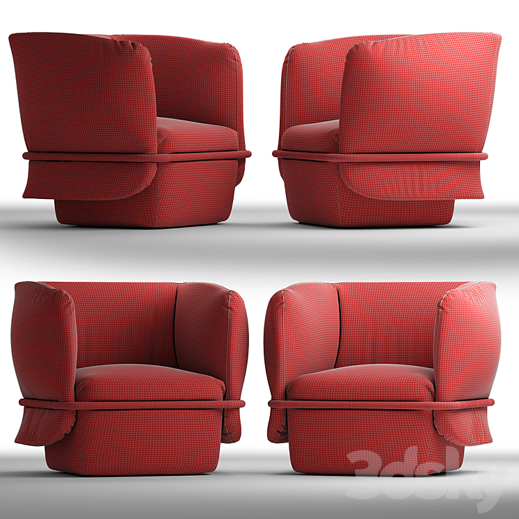 My home collection Chemise chair 3DS Max - thumbnail 2