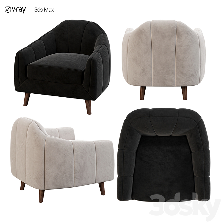 MyFurnish Inspiration Jasmine Lite Armchair 3DS Max - thumbnail 1