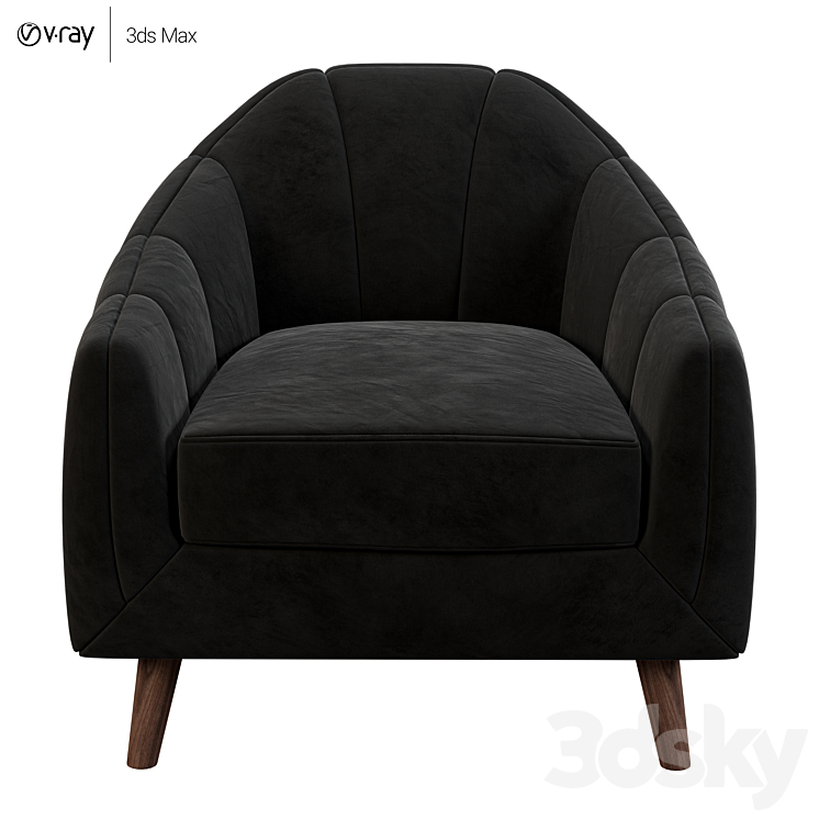 MyFurnish Inspiration Jasmine Lite Armchair 3DS Max - thumbnail 2