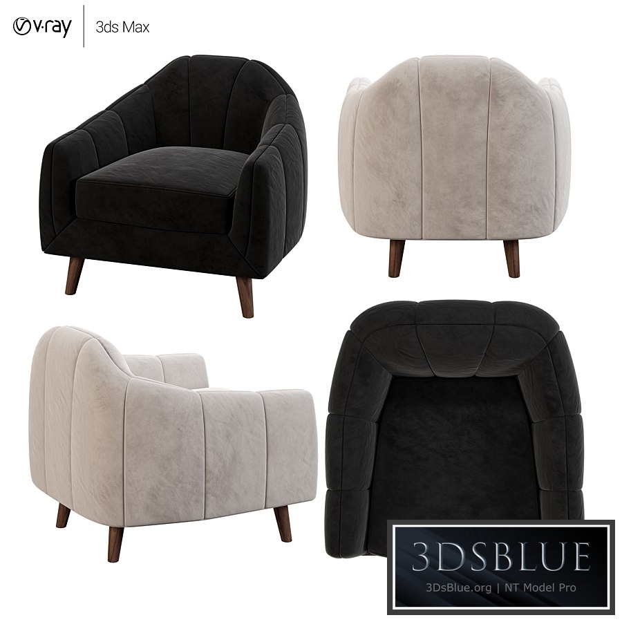 MyFurnish Inspiration Jasmine Lite Armchair 3DS Max - thumbnail 3