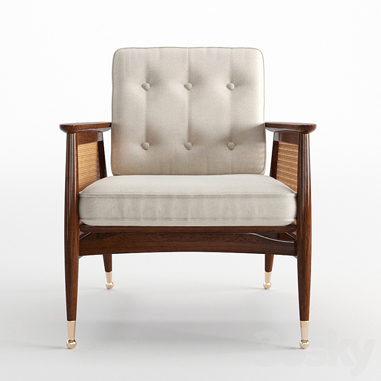 Nadia Caned Accent Chair 3DS Max - thumbnail 2