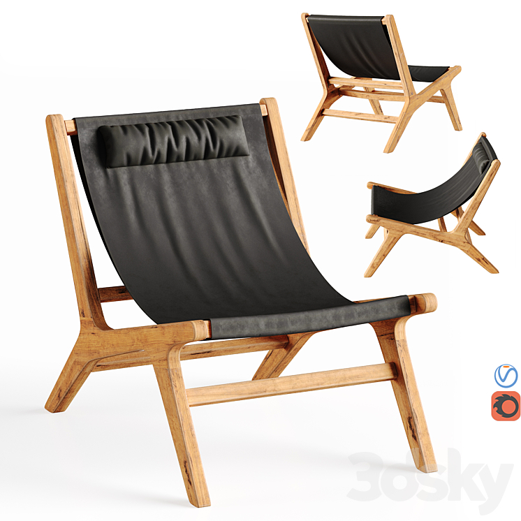 Nairobi Garden Armchair Wood No3 3DS Max - thumbnail 1