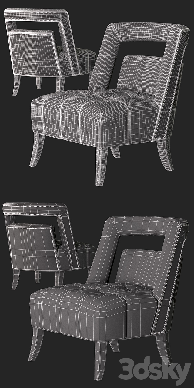 NAJ ARMCHAIR 3DS Max Model - thumbnail 2