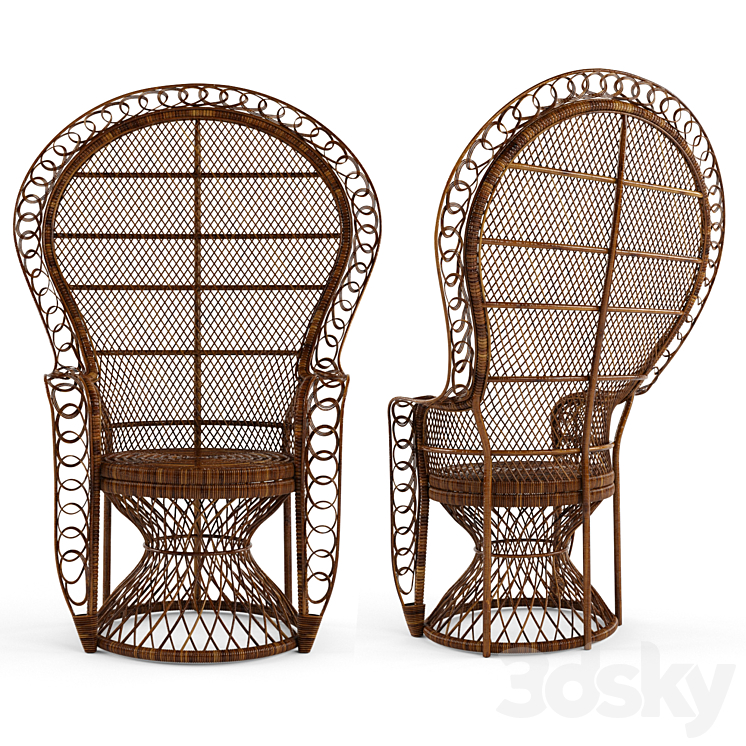 Nanu Heirloom Rattan Peacock Chair 3DS Max - thumbnail 2